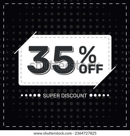 Black Friday 35% OFF. Super Discount. Discount Promotion Special Offer. 35% Discount. Black Square Banner Template.