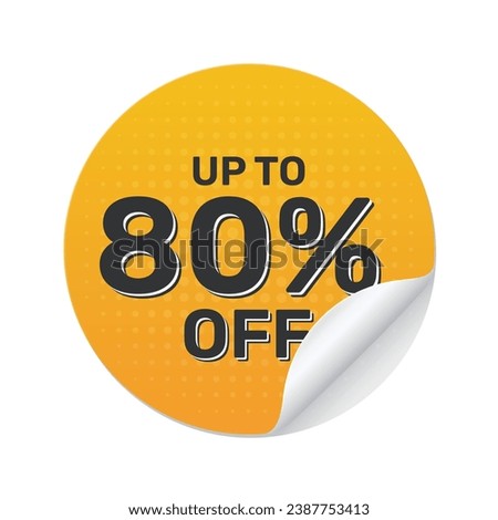 Vector Abstract Circle Sale Yellow Sticker with Extra 80% Off – Limited-Time Offer!