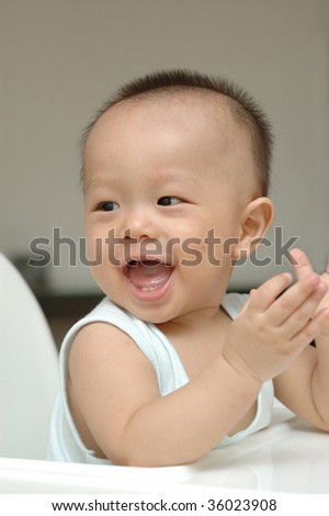 it is a cute chinese baby, he is 8 months old.