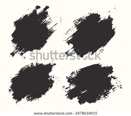 Splash set of splatter vector black brush stroke grunge banner