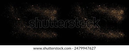 Shiny abstract glow shimmer dust gold glitter vector illustration background. Vector gold glitter abstract golden dots dust template background design