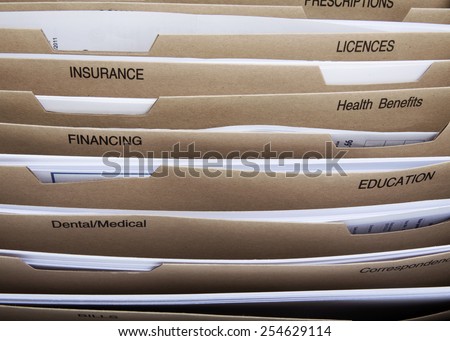 home filing dividers for house finance