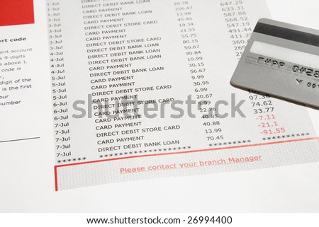bank statement with credit card