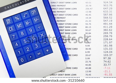 Bank statement and credit card statement showing account in the red