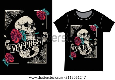 Vintage skull t shirt design. T shirt design for man, Best selling t shirt design