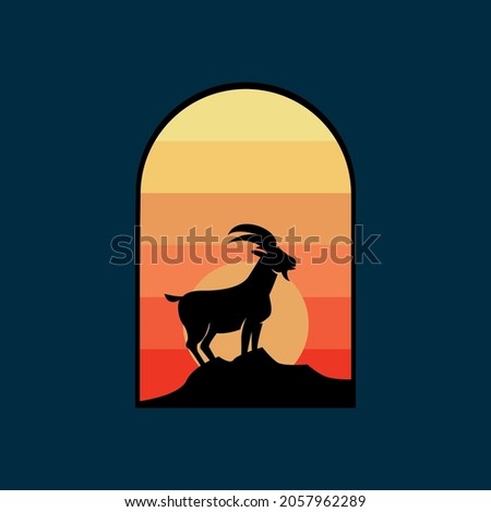 goat logo design inspiration vector illustration for emblem,symbol,sign or etc.