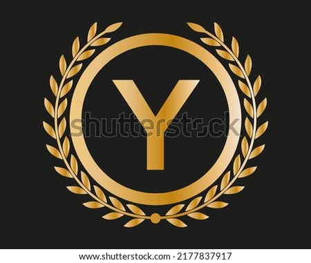 Y Gold Letter Design Vector with Golden Luxury Colors and Monogram Design