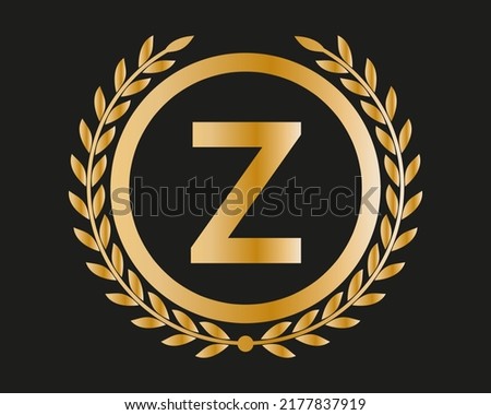 Z Gold Letter Design Vector with Golden Luxury Colors and Monogram Design
