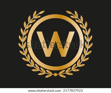 W Gold Letter Design Vector with Golden Luxury Colors and Monogram Design