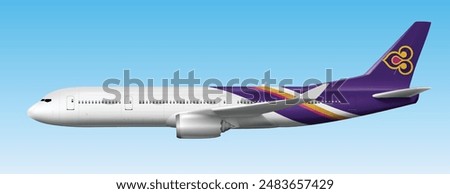 icon logo sign symbol side air jet liner fly sky blue cloudy cloud view plane art design vector Boeing visa wing trip pilot Asia holiday cargo Thai Thailand Bangkok holiday