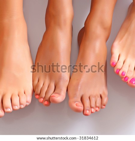 Well-groomed bared a foot of female feet