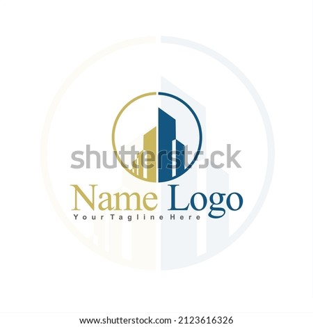 Logo initials O simple vector building shape. Modern Real Estate company Logo Design. General Contractor and Commercial Office Property business logo.