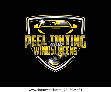 Automotive car window tint logo design. logo template for auto glass and tint specialist