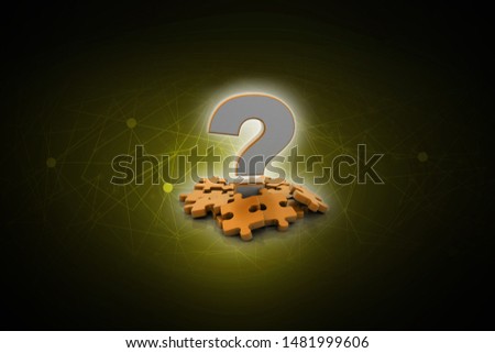 3d illustration  puzzle and question mark Stock fotó © 