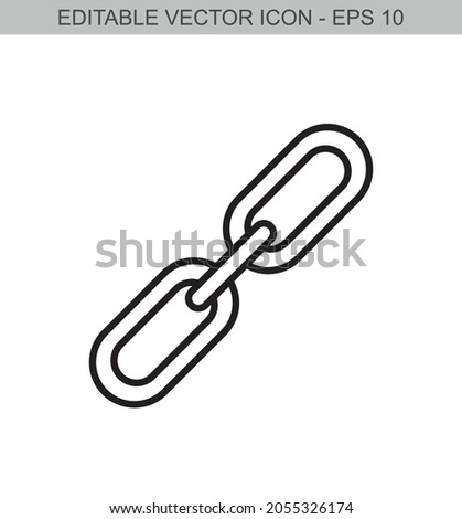 Chain link. Editable line icon.