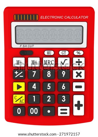 Red electronic calculator