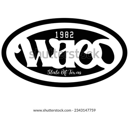 Illustration vector graphic of lettering, Texas Waco for t-shirts design, hoodies, etc.