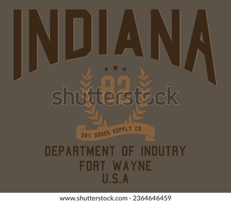 Indiana Department of Industry fort Wayne Stylish trendy Editable t shirt design graphics print vector illustration for men and women