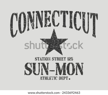 Connecticut Sun-Mon with slogan editable girls tee shirt hoodie vector