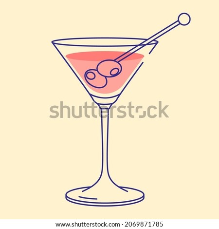 Martini glass icon vector illustration, flat design