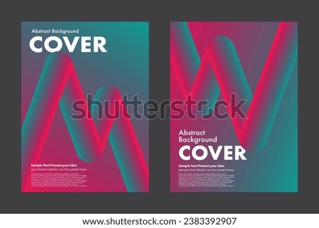 Gradient abstract background, pink and green tone, vector geometric graphic design for cover poster brochures wallpaper website business, minimalist style, bright lighting, m and w letter, modern wave