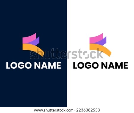 letter r modern colorful logo design template vector
