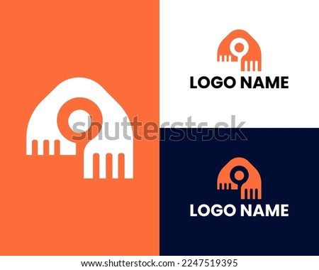 initial letter m with number 6 logo design vector illustration template