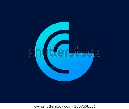 Abstract G with WIFI sign business logo for brand Guidelines