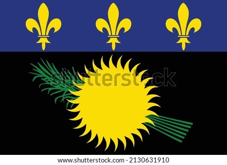 Guadeloupe National Flag. Guadeloupe flag with vector ilustration. HD quality for your icon, background, and wallpaper