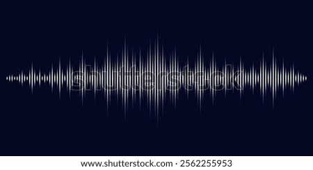 Sound wave graphic symbol, abstract digital music equalizer. Speaking sound wave illustration, digital frequency voice visualization.