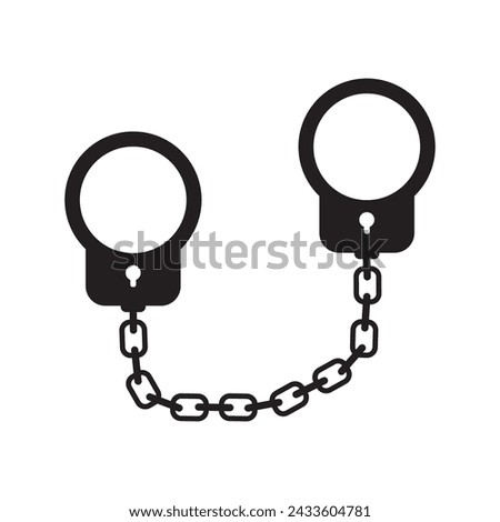 Handcuffs icon, isolated on white background. Monochrome style design. UI. Simple symbol handcuffs icon for web design, apps, software, print usage. flat vector illustration