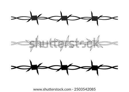 Similar – Image, Stock Photo barbed wire fencing and an abandoned house in Chernobyl