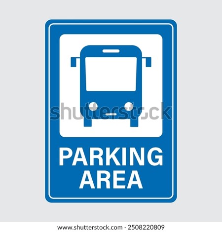 Vehicle parking icon. Efficient bus parking. Rectangle blue simple parking sign. Clear guidance for urban settings. Ideal for traffic visuals. flat vector illustration