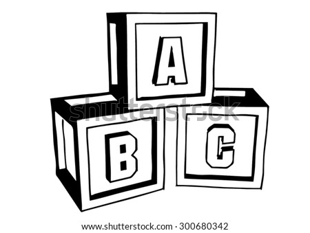 Abc Blocks. Doodle Style. Blocks Put Together On White Background ...