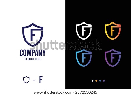 Letter f logo concept, secure f logotype in various forms