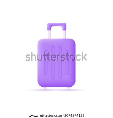 3d travel bag icon isolated on white background. Suitcase. Tourism and travel concept. Trendy and modern vector in 3d style for web design.