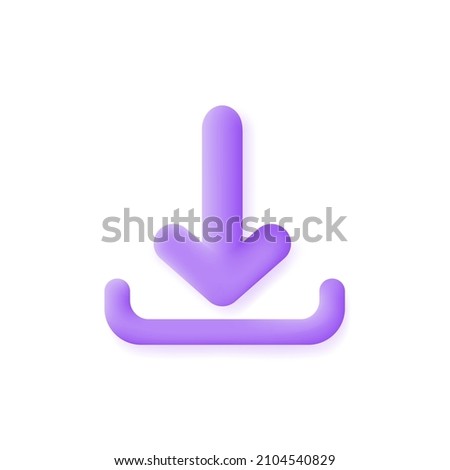 3d download icon isolated on white background. Trendy and modern vector in 3d style. Can be used for many purposes.