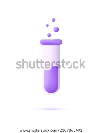 3d Chemistry flask isolated on white background. Scientific technology. laboratory, biotechnology, chemistry, science concepts. Trendy vector in 3d style.