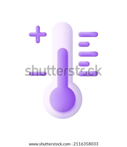 3d Thermometer isolated on white background. Forecast, climate and meteorology icons. Temperature. Trendy and modern vector in 3d style.