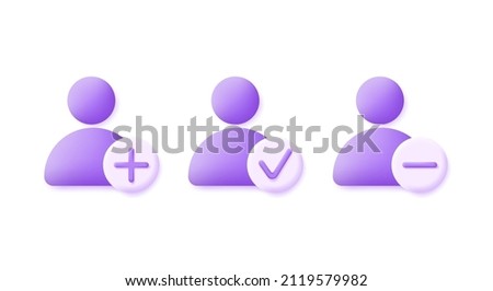 3d User icon vector set isolated on white background. Avatar icon. People illustration sign collection. Trendy and modern vector in 3d style.