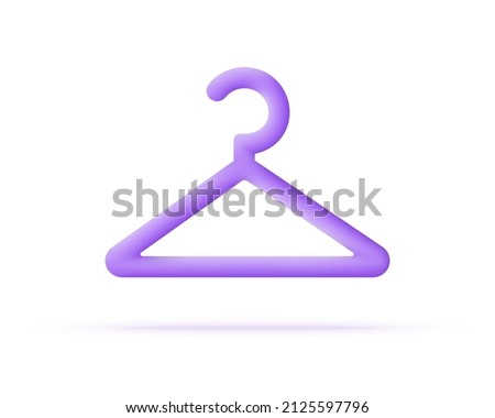 3d hanger isolated on white background. Clothes rack. Trendy and modern vector in 3d style.