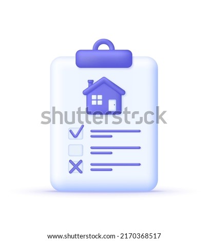 3D Choosing and searching for a house. Best variant home, outline real, search estate, house project, real estate business concept. Can be used for many purposes. Trendy and modern vector in 3d style.
