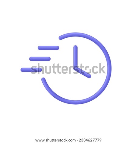 Quicktime icon. Stop watch symbol, time period concept, opening hours, fast timely delivery, express and urgent services, deadline and delay. Trendy and modern vector in 3d style.