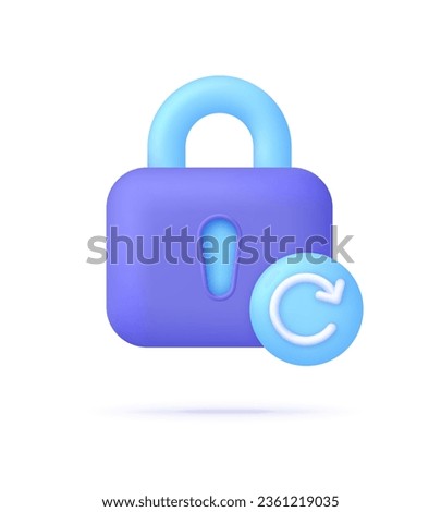 3D Password reset illustration. Update personal data concept. Getting a new username and password for an account. Information protection, security in the Internet. Trendy and modern vector in 3d style