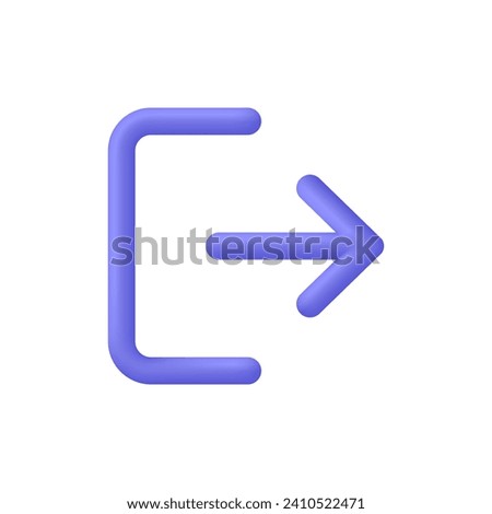 3D Exit icon. Sign out. Trendy and modern vector in 3d style