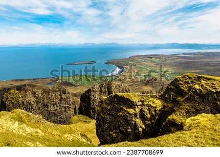 Similar – Image, Stock Photo View at Quiraing on Isle of Skye II