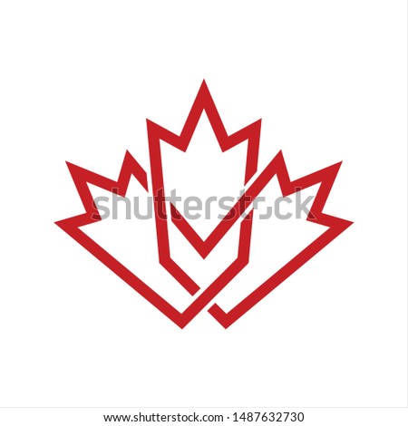 Maple Leaf. Canada icon. Vector logo.