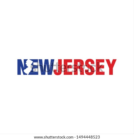 New Jersey Logo. Map Symbol. Sign Icon. Vector Eps 10.