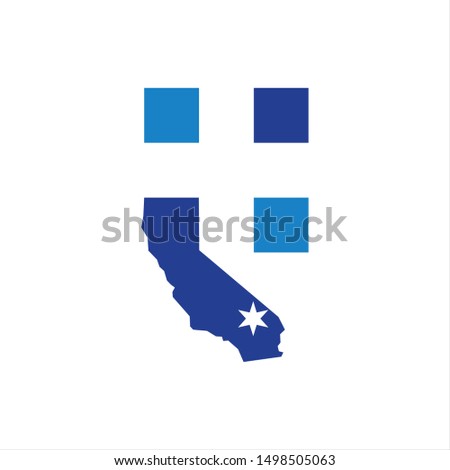 Cross Logo. California Symbol. Star Icon Vector Eps 10. 