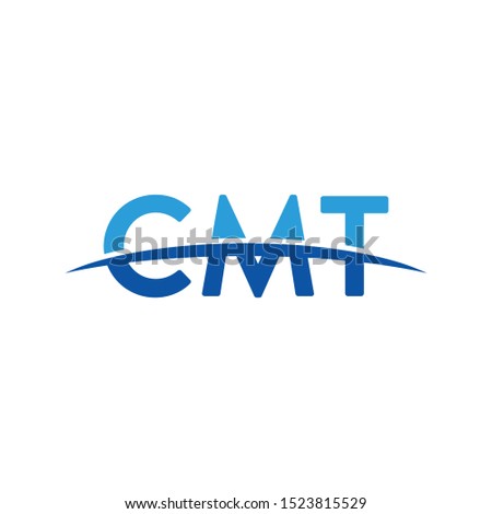 Letter C M T logo. Swoosh Symbol. Icon of Bridge. Vector Illustration. Eps 10.